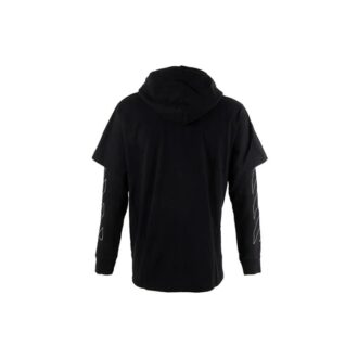 Stripe Logo Printing Sleeve Loose Fit Black