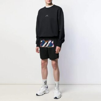 Stripe Mesh Shorts Version Black