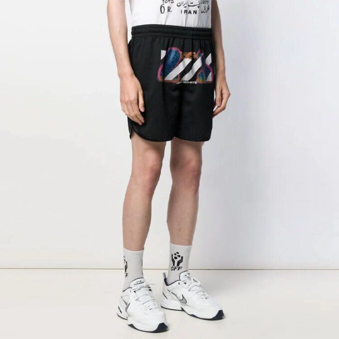 Stripe Mesh Shorts Version Black