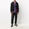 Stripe Nylon Training Long Pants Black