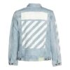 Stripe Printing Denim Jacket Blue