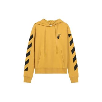 Stripe Printing hooded Drawstring Version Yellow