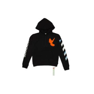Surrealist Printing Series Orange Zipper Loose Fit Black