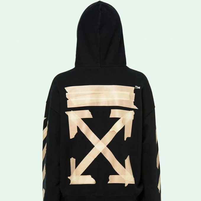 Tape Arrows Over Hoodie “Black/Beige”