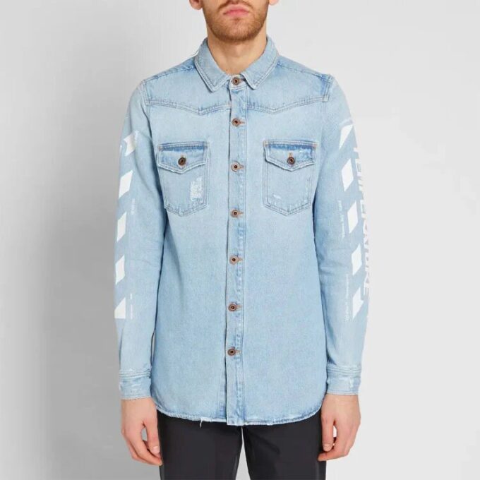 Temperature C/O Virgil Abloh Men’ s Temperature Denim Shirt Light Blue