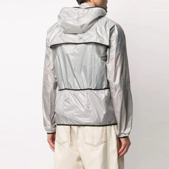 Thin and light hooded Zipper Jacket Loose Fit light grey