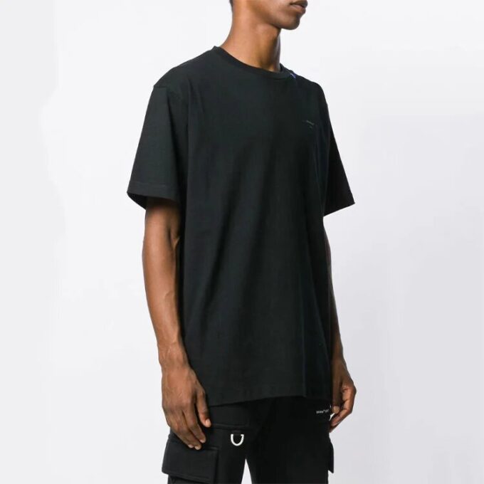 Unfinished Loose Round Neck Short Sleeve Black