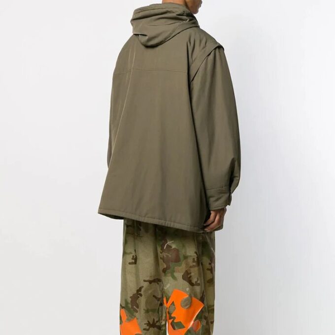Unisex Padded Hooded Windbreaker Jacket Green