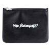 Unisex Quote-motif Printing Clutch Bag Black