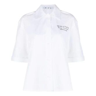 Unisex SS21 Embroidery Short Sleeve Shirt White