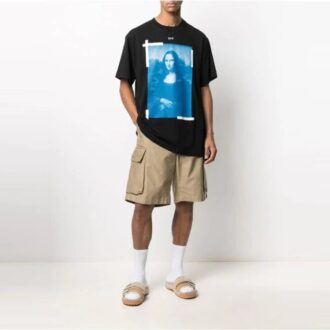 Unisex SS21 Mona Lisa Printing Black