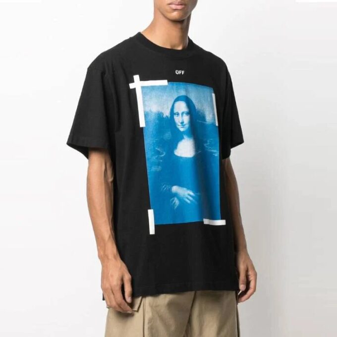 Unisex SS21 Mona Lisa Printing Black