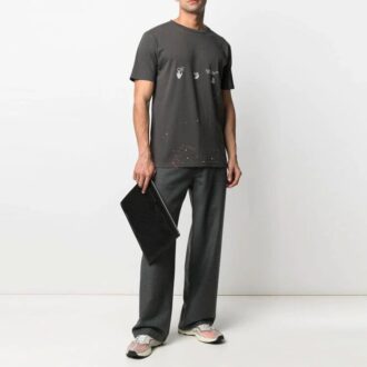 Vintage Paint Splatter Short-Sleeve Tee “Magnet White”