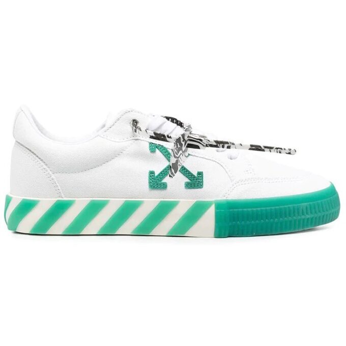 Vulcanised Low-Top Casual Shoes White/Green