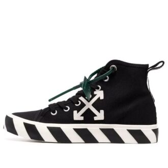 Vulcanized Mid-Top Canvas Sneakers “Black White Green”