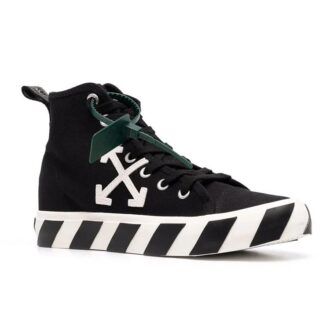 Vulcanized Mid-Top Canvas Sneakers “Black White Green”
