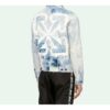 WASHED ARROW PRINT DENIM Jacket Men Light Blue White