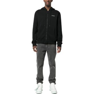 Wave Diag-Stripe Zip-Up Hoodie