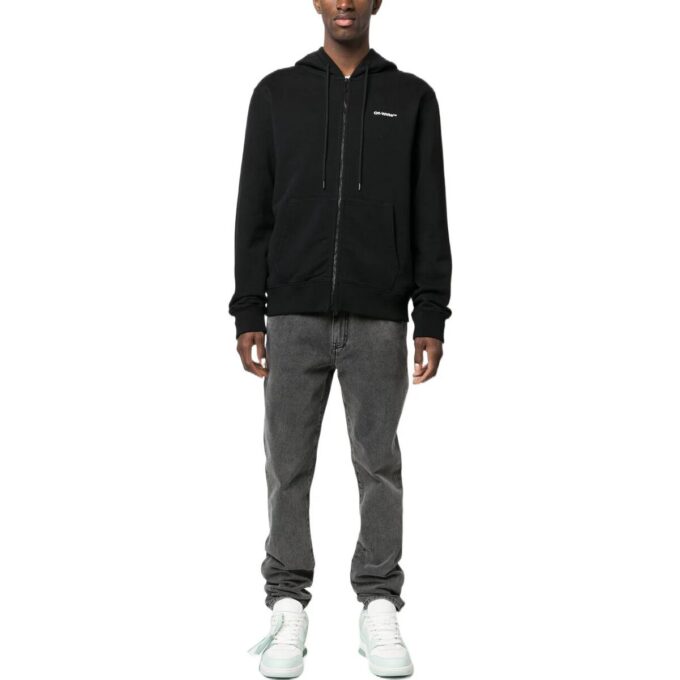 Wave Diag-Stripe Zip-Up Hoodie