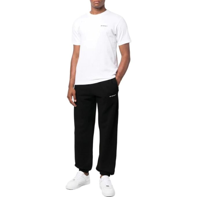 Wave Diagonal Slim Sweat Pant “Black”