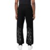 Wave Diagonal Slim Sweat Pant “Black”