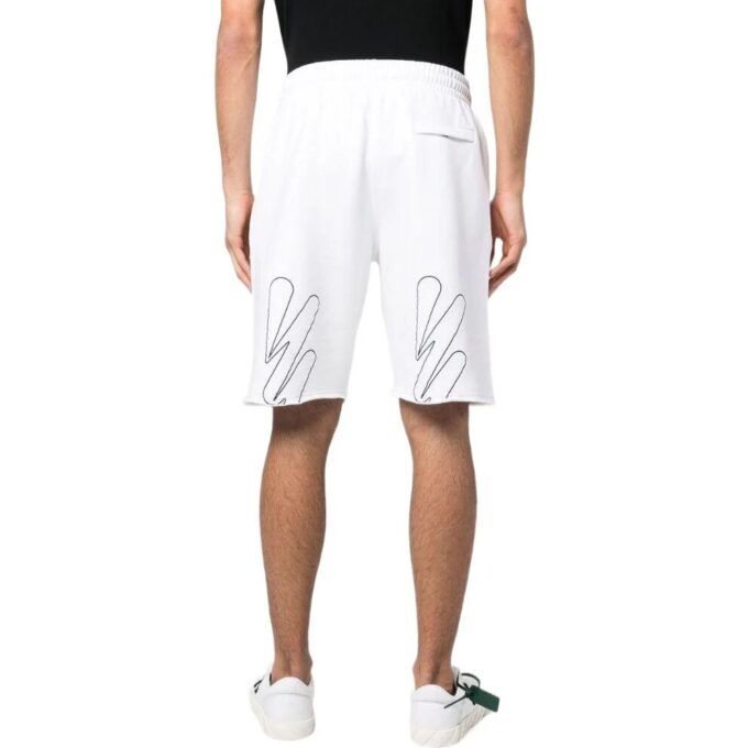 Wave Out Diag Mesh Shorts “White”