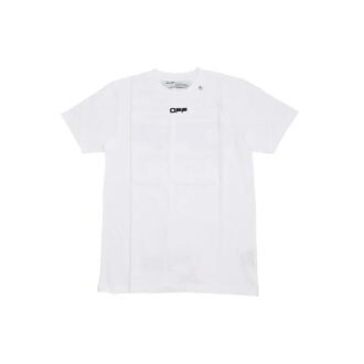 Wavy Line Logo Basic Alphabet Slogan Short Sleeve Ordinary Version White