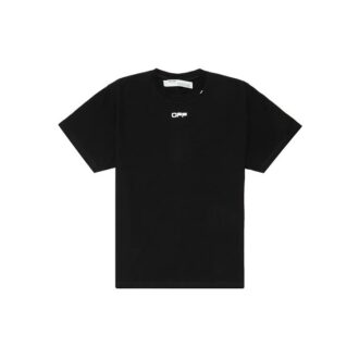 Wavy Line White T-Shirt Printing Short Sleeve Loose Fit Black