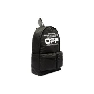 Wavy Logo Backpack Off Slogan Printing Black