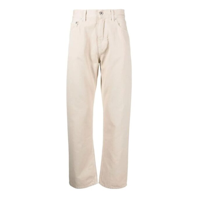 zip-up Straight Leg Trousers “Beige”