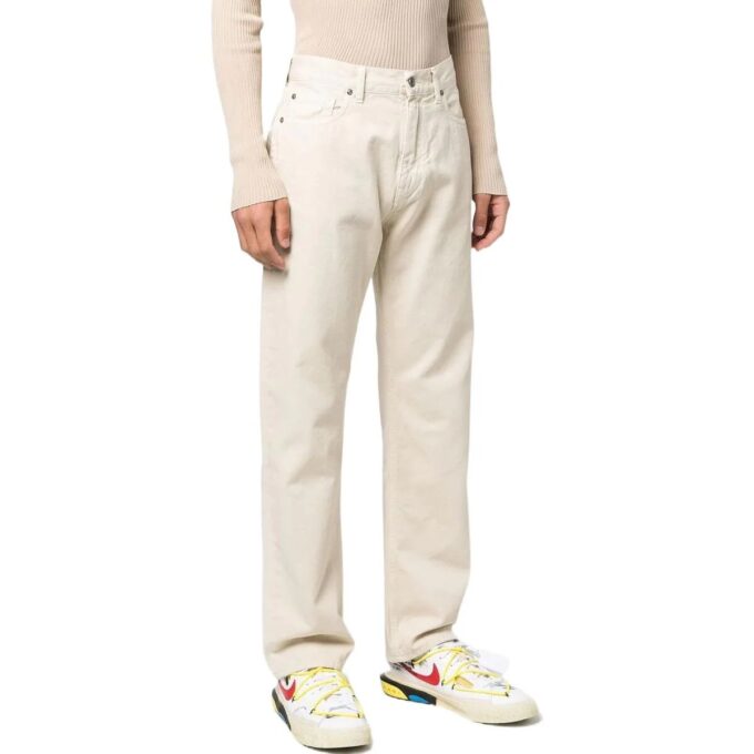 zip-up Straight Leg Trousers “Beige”