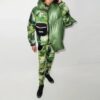 Zipper Camouflage Printing Jacket Version Green
